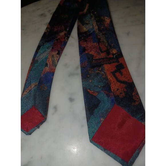 Giovanni Sciarpa Men's Tie Bright Colorful Abstract Design - Picture 2 of 4